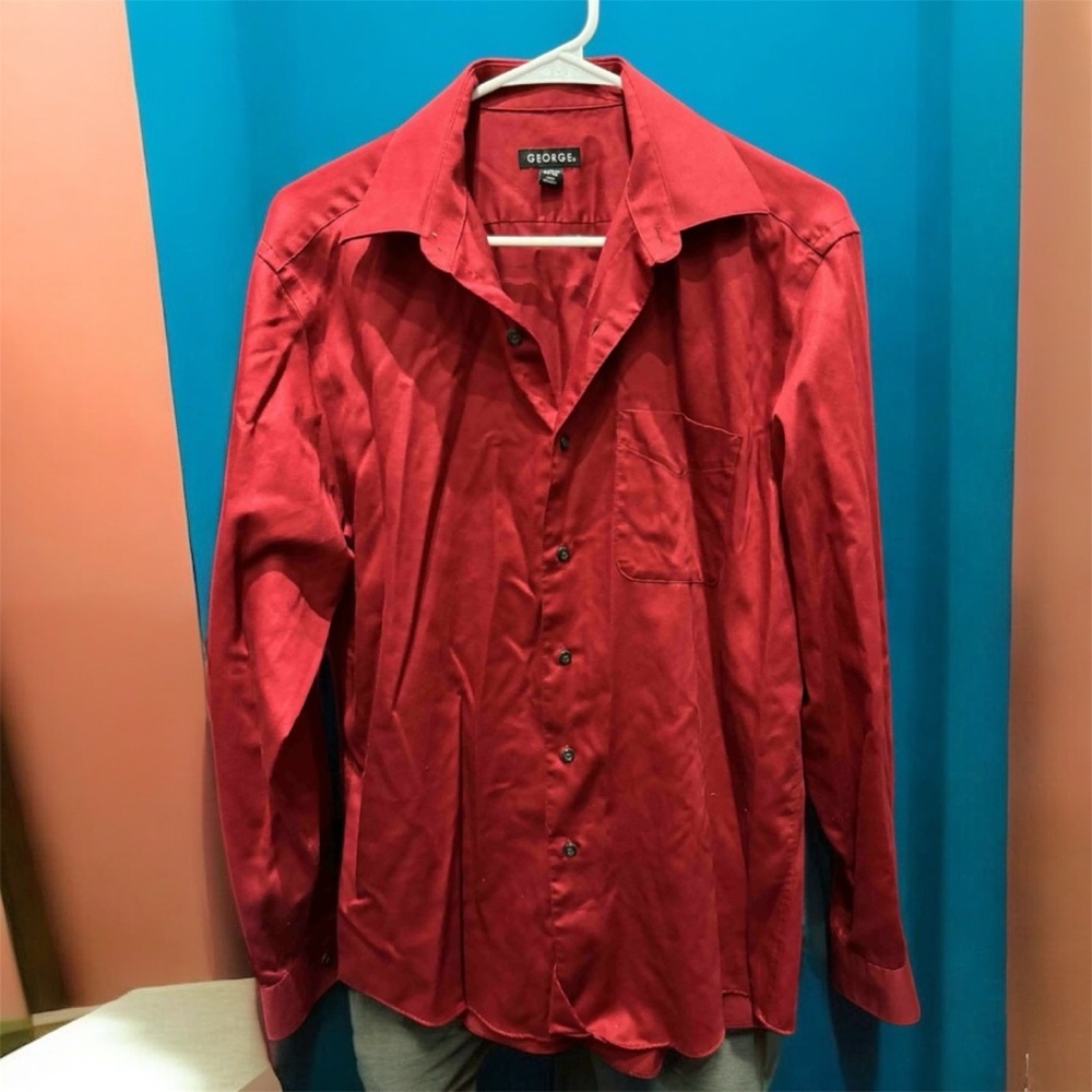 Giorgio Fiorelli Vibrant Red Dress Shirt MEDIUM